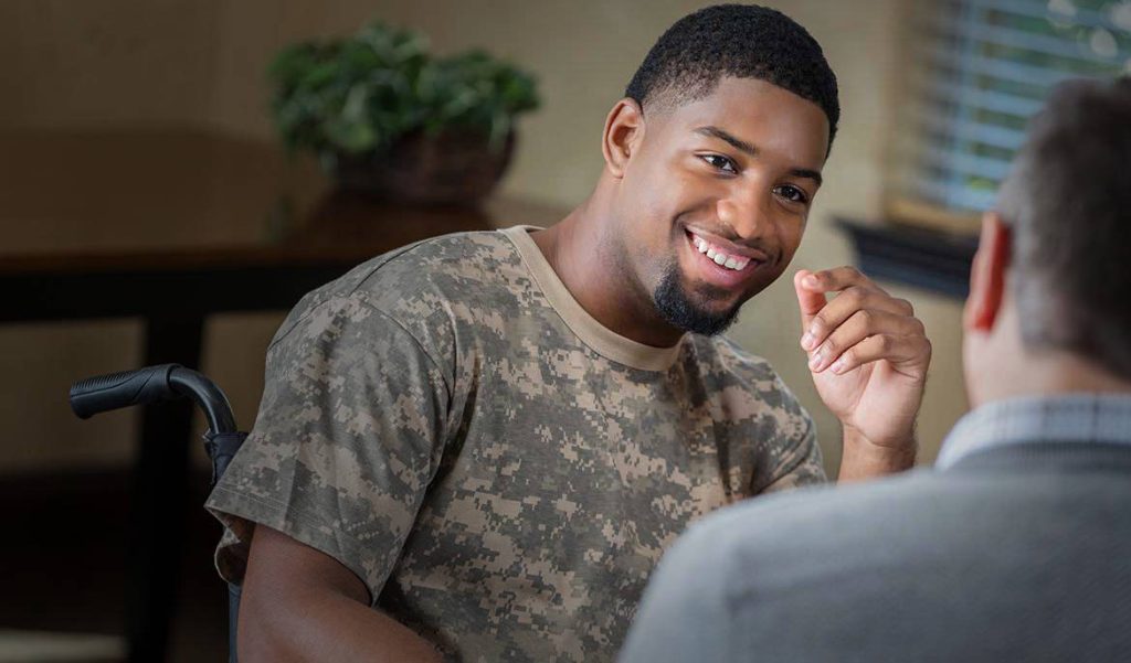 Veteran talking to lawyer - Veterans Disability Lawyers Wolf and Brown